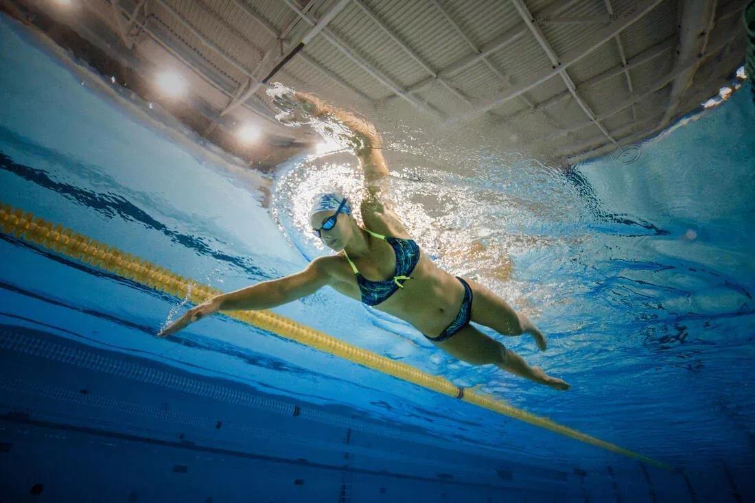 BLACK Women's Swimming Swimsuit Bottoms Jana Kal - Black, Blue and Red, 5401_000, large image number 11