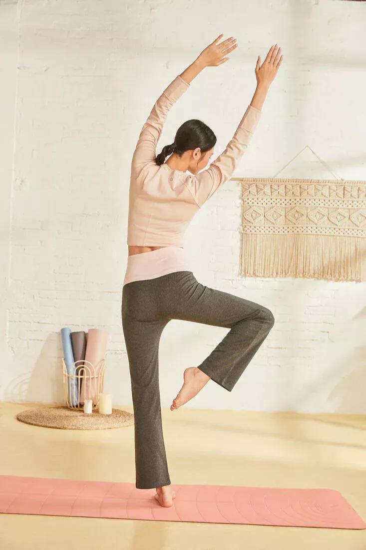 Women Eco-Designed Gentle Yoga Bottoms, Grey, No Color, large image number 4