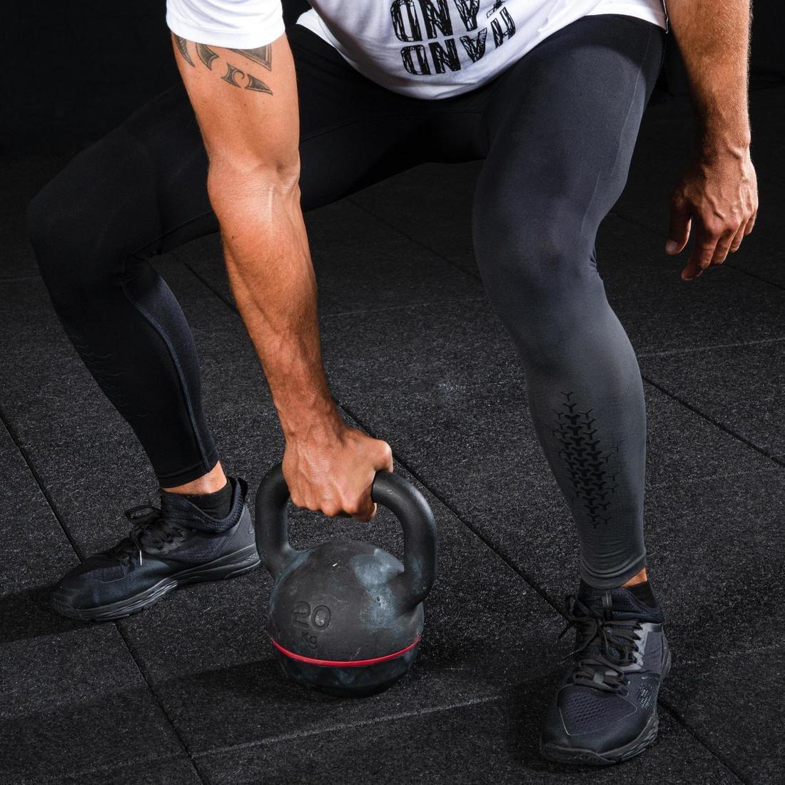 Men's Cross Training Leggings, Black, No Color, large image number 2