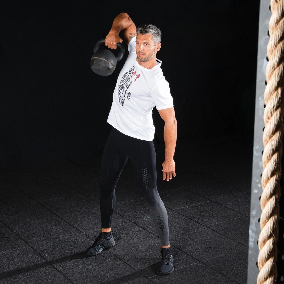 Men's Cross Training Leggings, Black, No Color, large image number 3