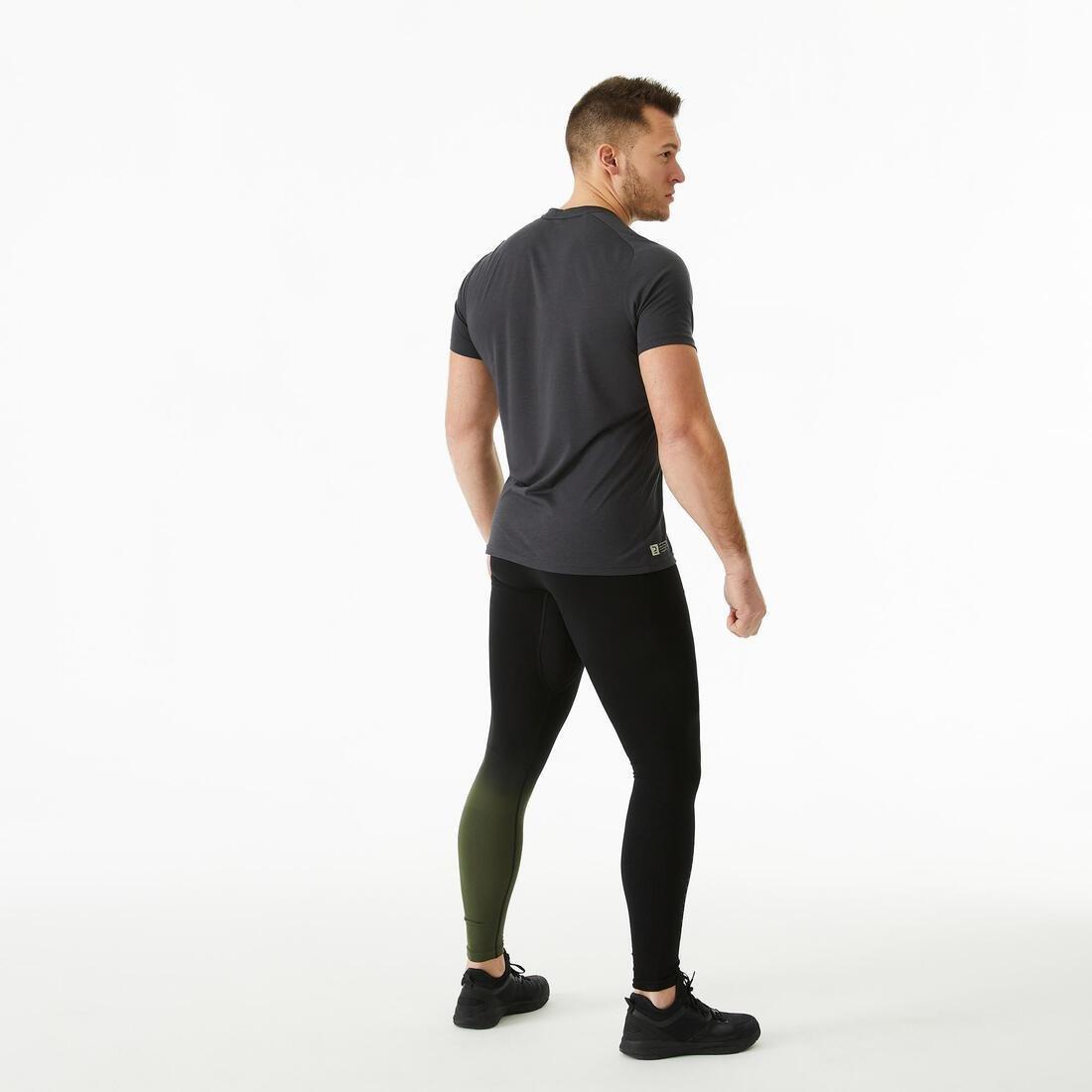 Men's Cross Training Leggings, Black, No Color, large image number 4
