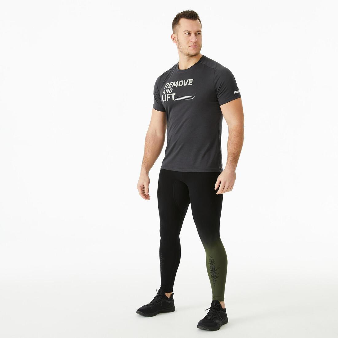 Men's Cross Training Leggings, Black, No Color, large image number 5