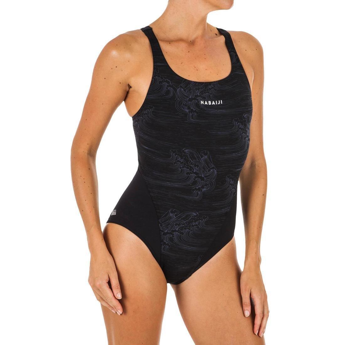 NABAIJI Kamiye Women's Chlorine Resistant One-Piece Swimsuit, Black