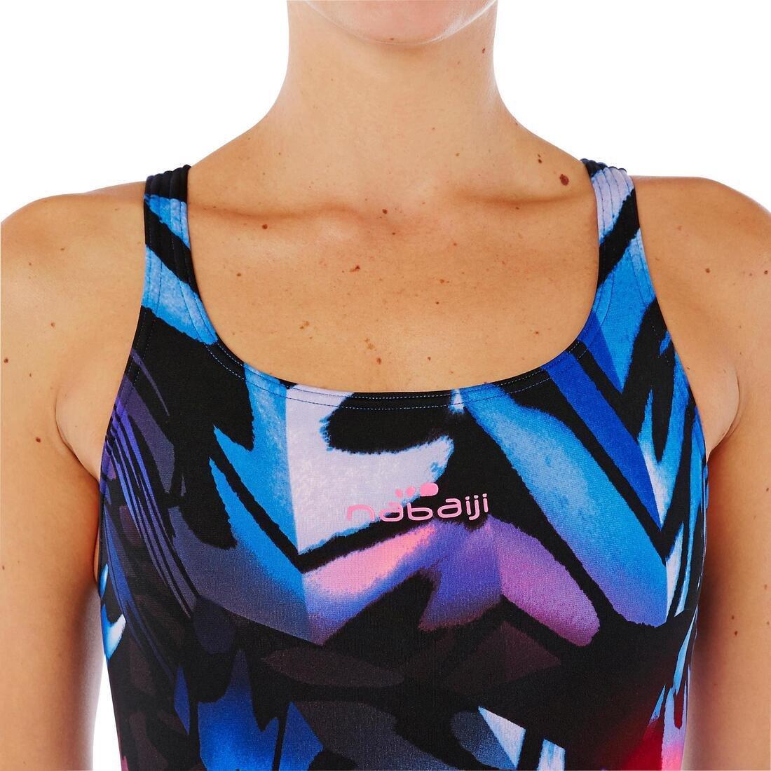Kamiye Women's Chlorine Resistant One-Piece Swimsuit, Black, , large image number 4