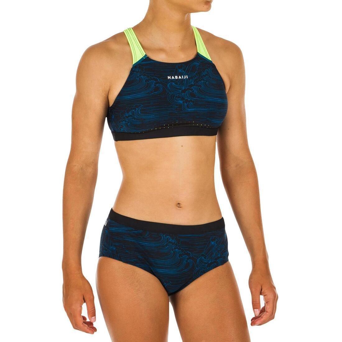 Kids Girls Swimming Swimsuit Top, Black, No Color, large image number 3
