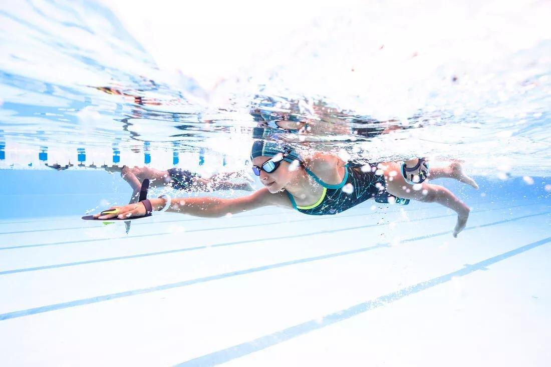 Swimming Hand Paddles QUICK'IN, Black, No Color, large image number 12
