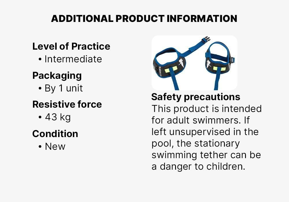 Stationary Swimming Tether Pool Swimming, Black, No Color, medium