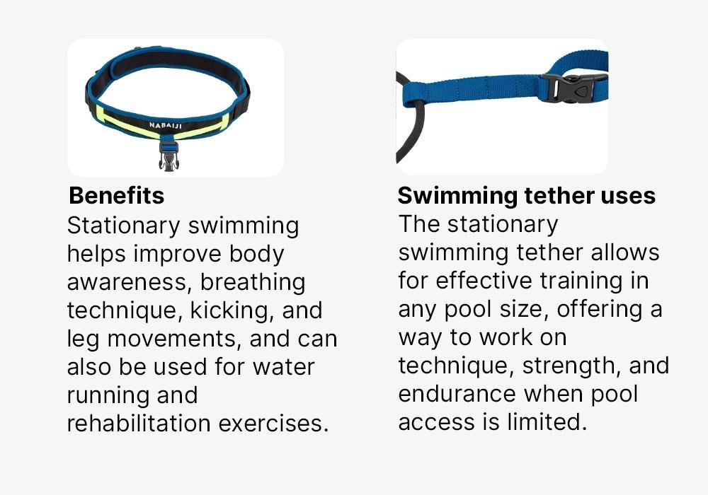 Stationary Swimming Tether Pool Swimming, Black, No Color, medium