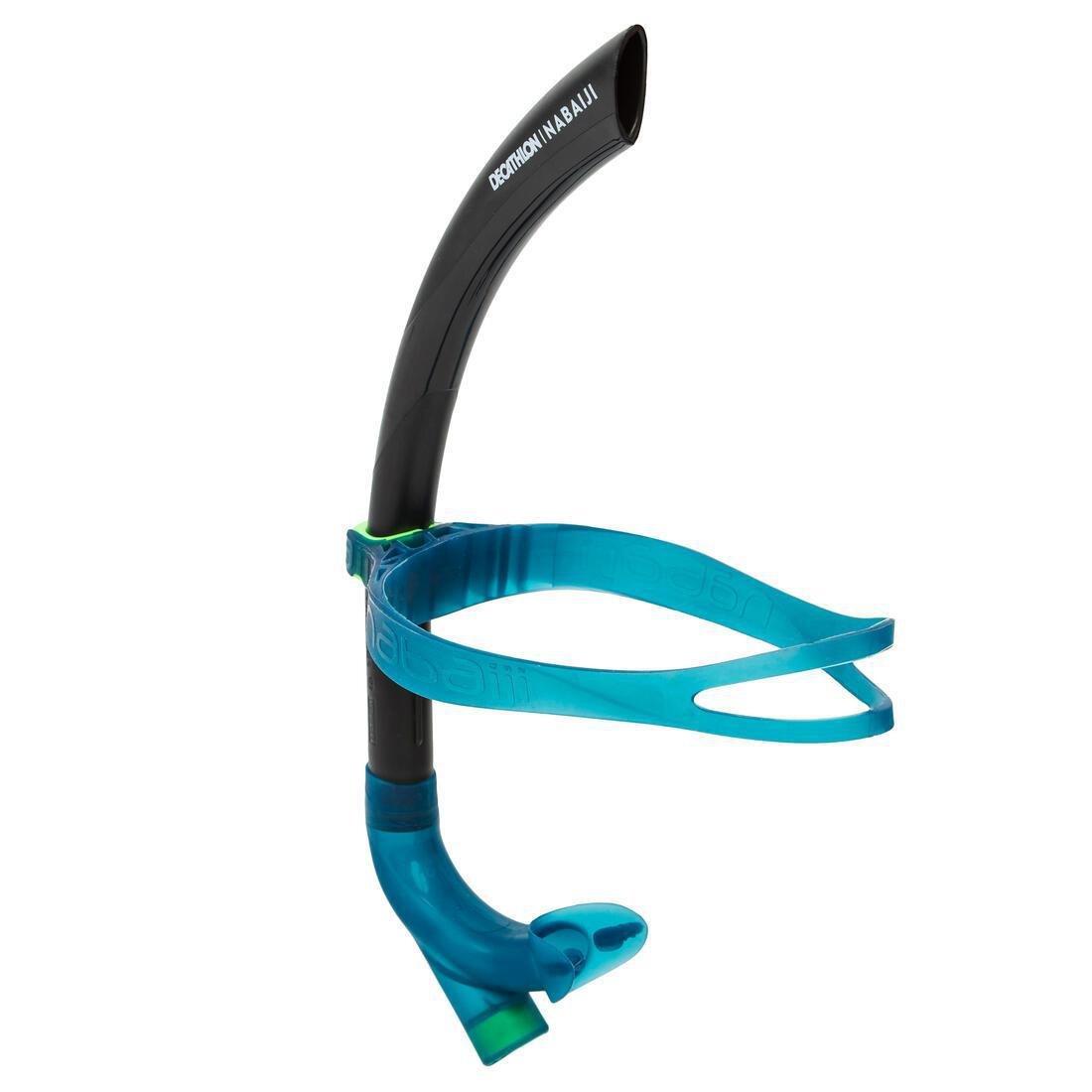 Centre-Mounted Swimming Snorkel, Black, No Color, large image number 2