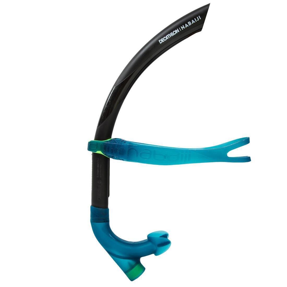 Centre-Mounted Swimming Snorkel, Black, No Color, large image number 3