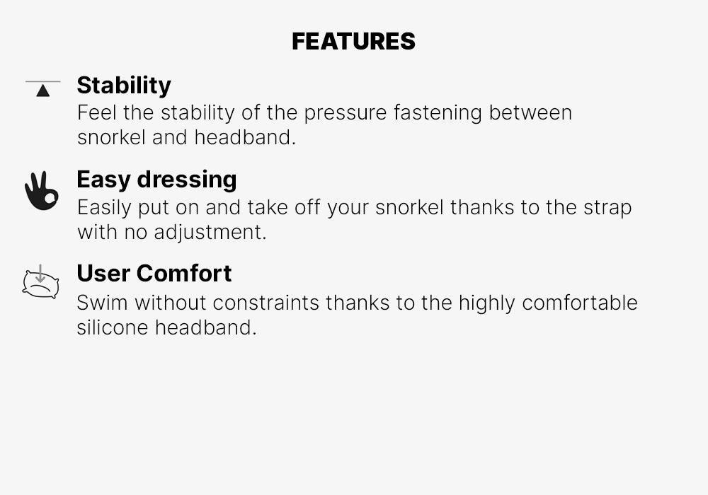 Centre-Mounted Swimming Snorkel, Black, No Color, medium