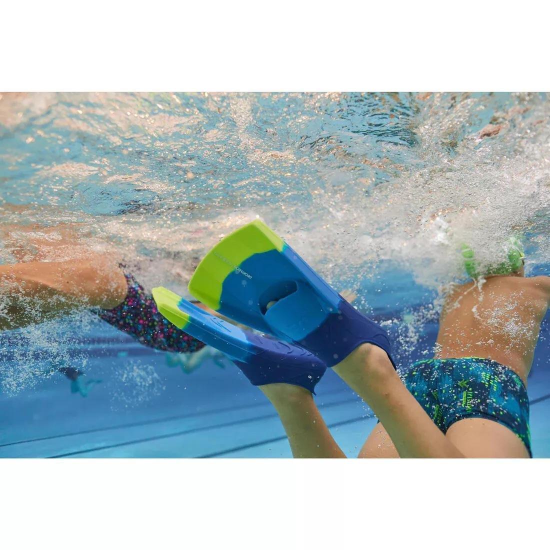 Silifins Short Swim Fins, Blue, No Color, medium