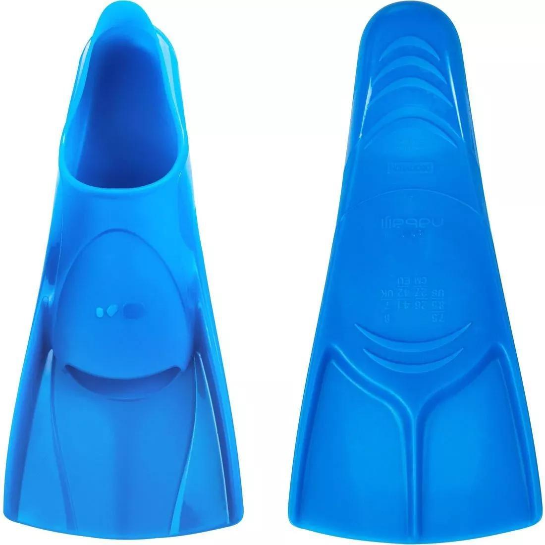 Silifins Short Swim Fins, Blue, No Color, medium