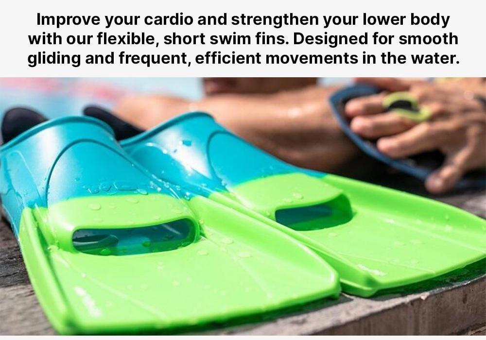 Silifins Short Swim Fins, Blue, No Color, medium