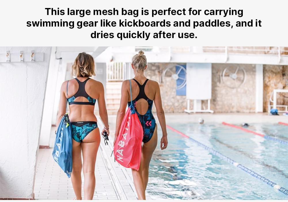 Mesh Pool Bag, Blue, No Color, large image number 17