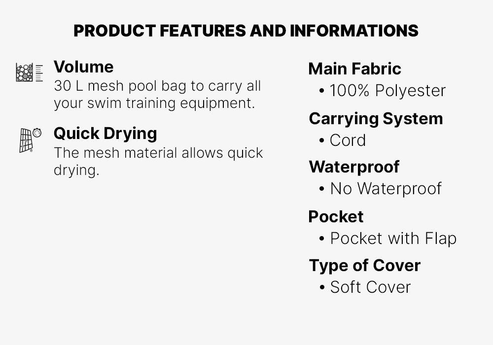 Mesh Pool Bag , Black, No Color, large image number 15