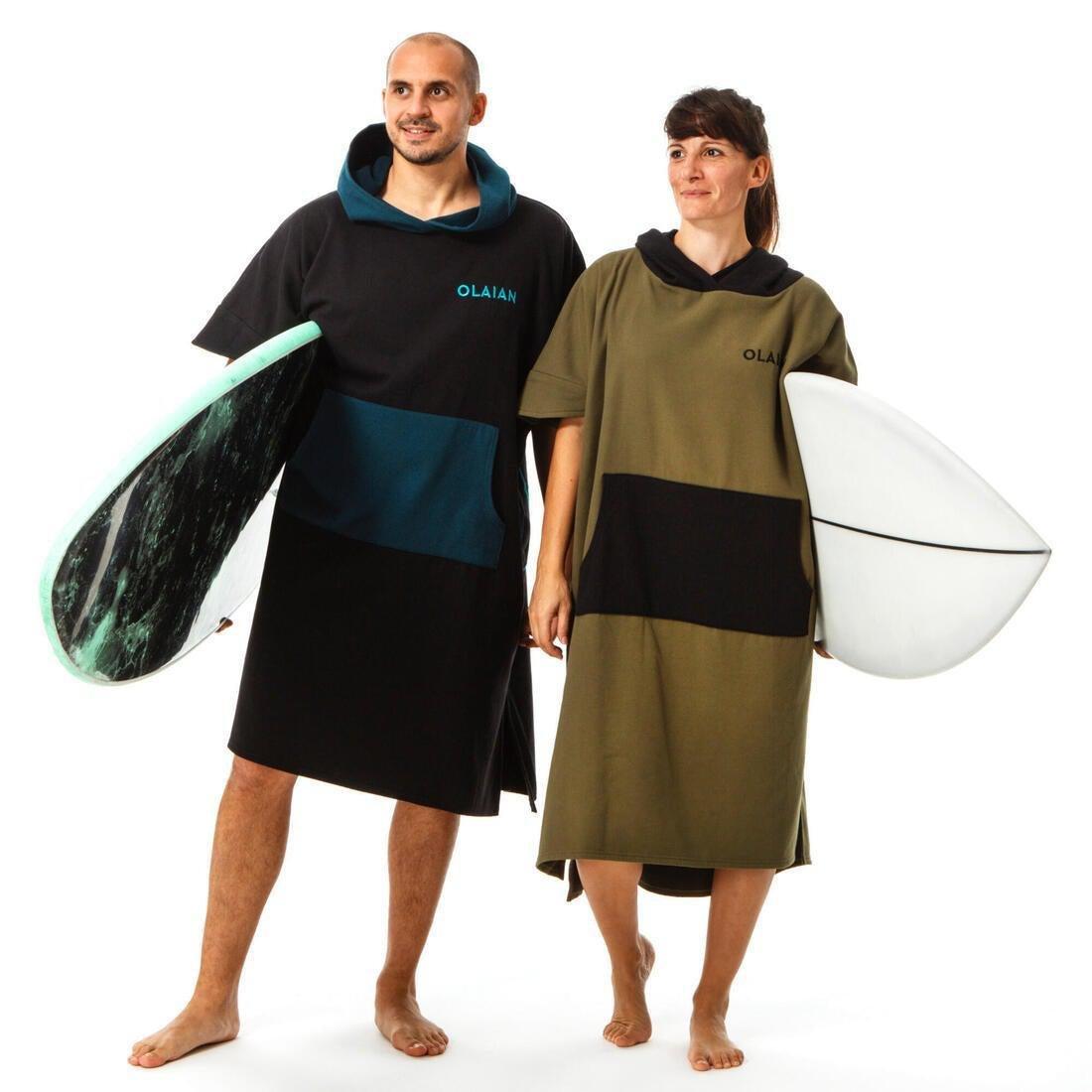 Adult Surf Poncho 500, Green, No Color, large image number 0