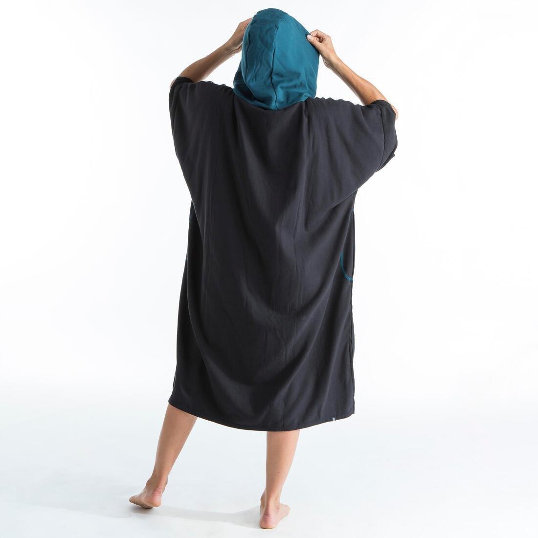 Adult Surf Poncho 500, Black, No Color, large image number 4