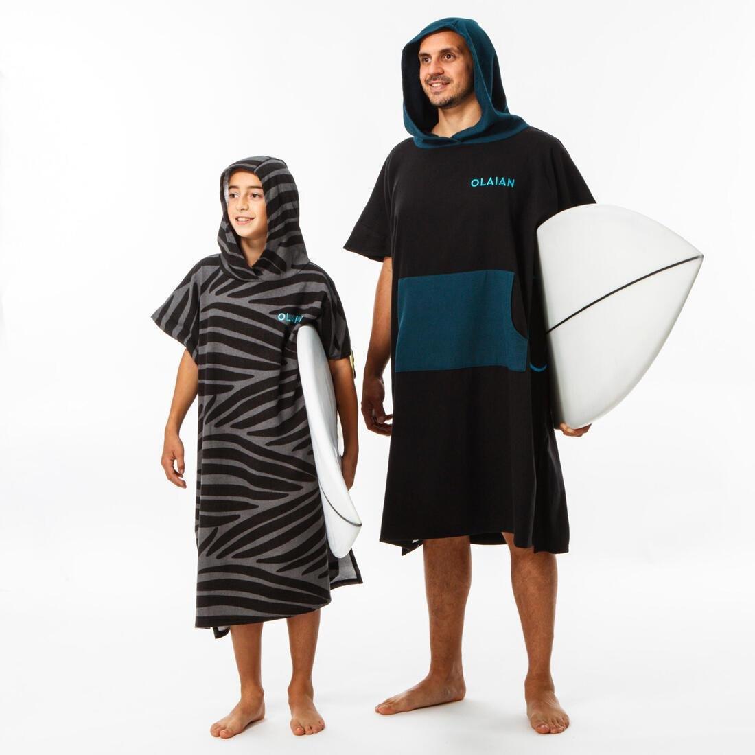 Adult Surf Poncho 500, Black, No Color, large image number 11