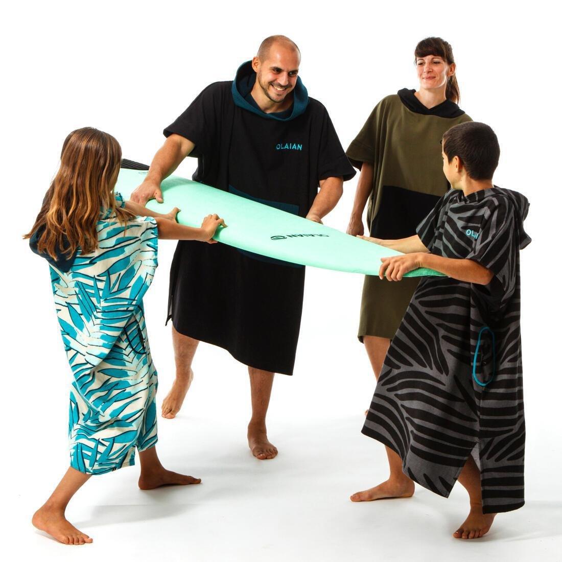 Adult Surf Poncho 500, Black, No Color, large image number 14