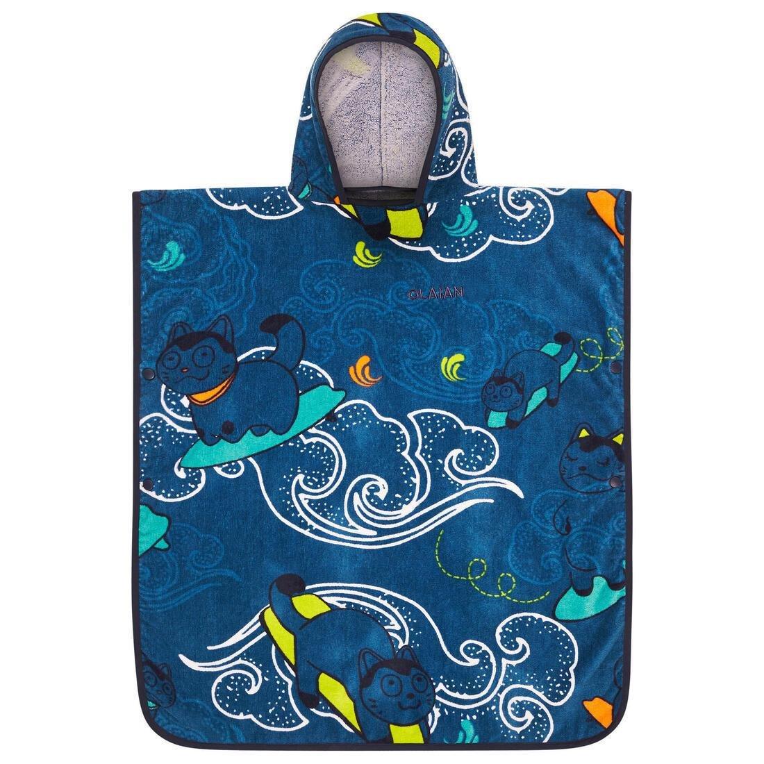 Kids' Surf Poncho 500, Surfy, No Color, large image number 2