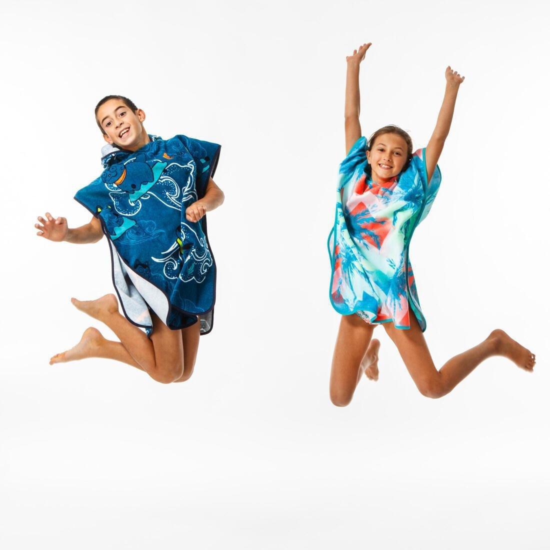 Kids' Surf Poncho 500, Surfy, No Color, large image number 3