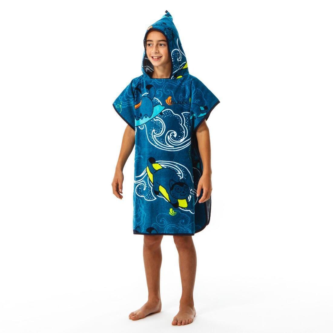 Kids' Surf Poncho 500, Surfy, No Color, large image number 7