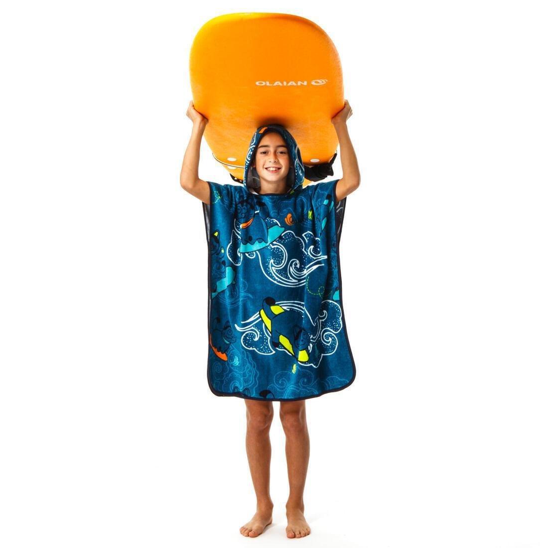Kids' Surf Poncho 500, Surfy, No Color, large image number 8