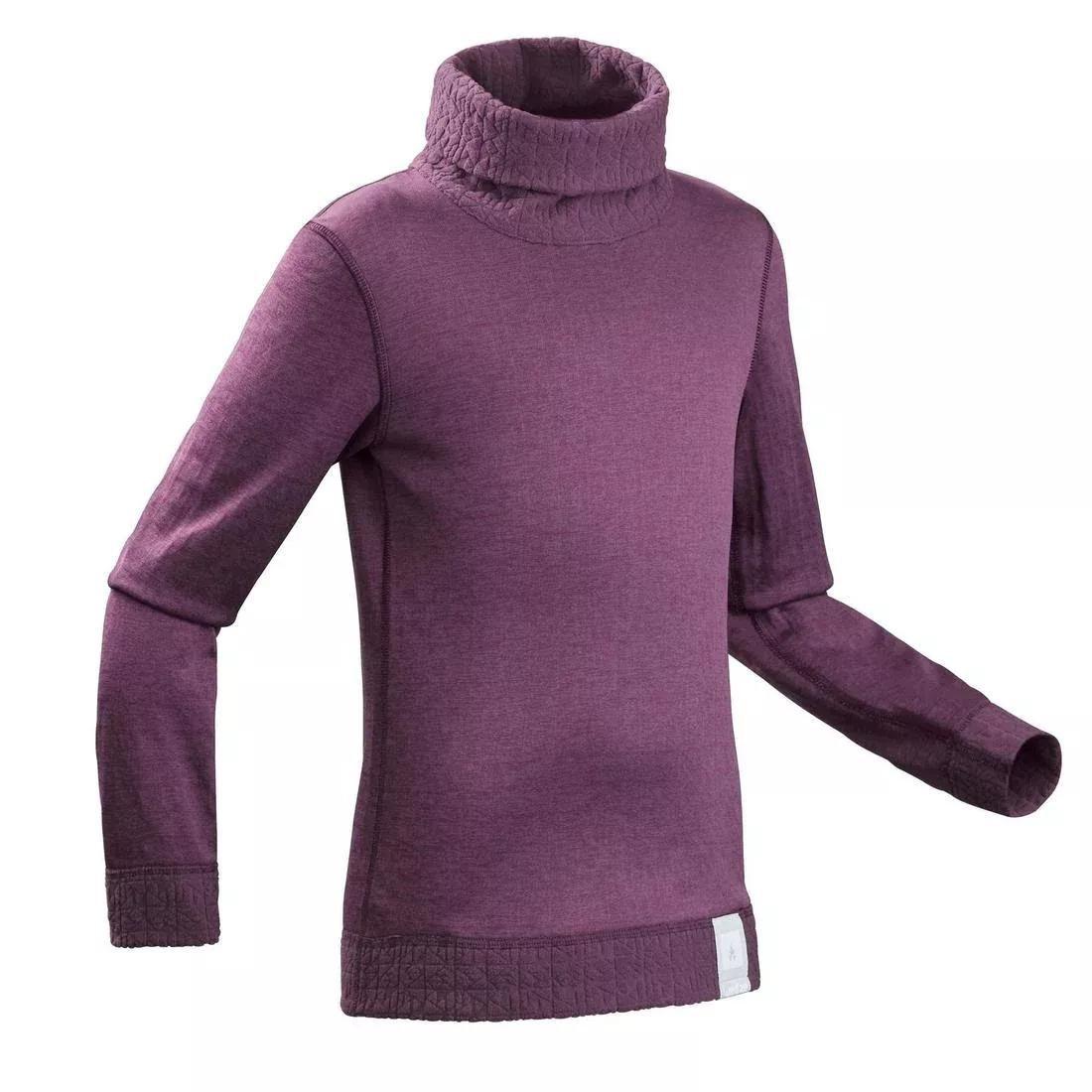 Warm Children's Ski Base Layer, New, Damson, , large image number 0