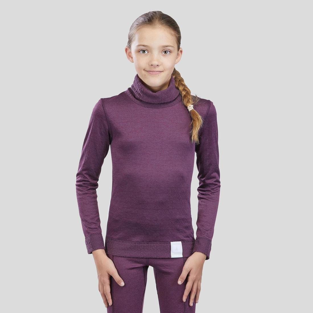Warm Children's Ski Base Layer, New, Damson, , large image number 3