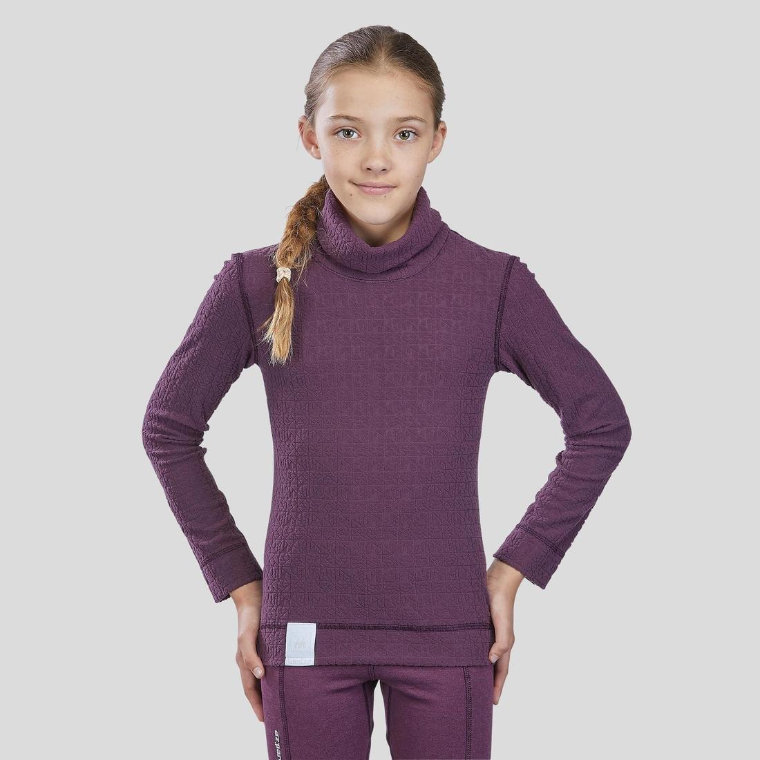 Warm Children's Ski Base Layer, New, Damson, , large image number 4