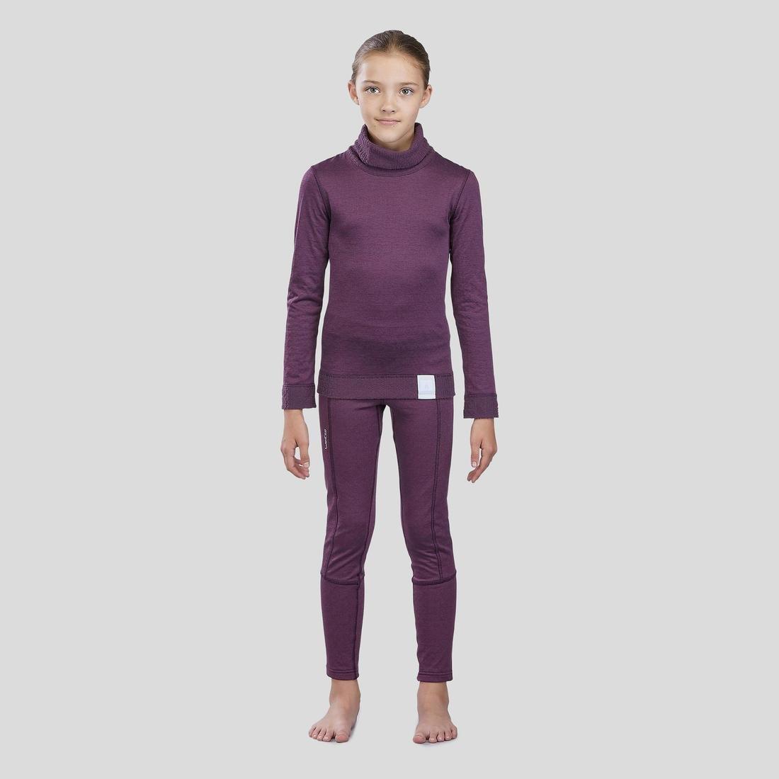 Warm Children's Ski Base Layer, New, Damson, , large image number 9