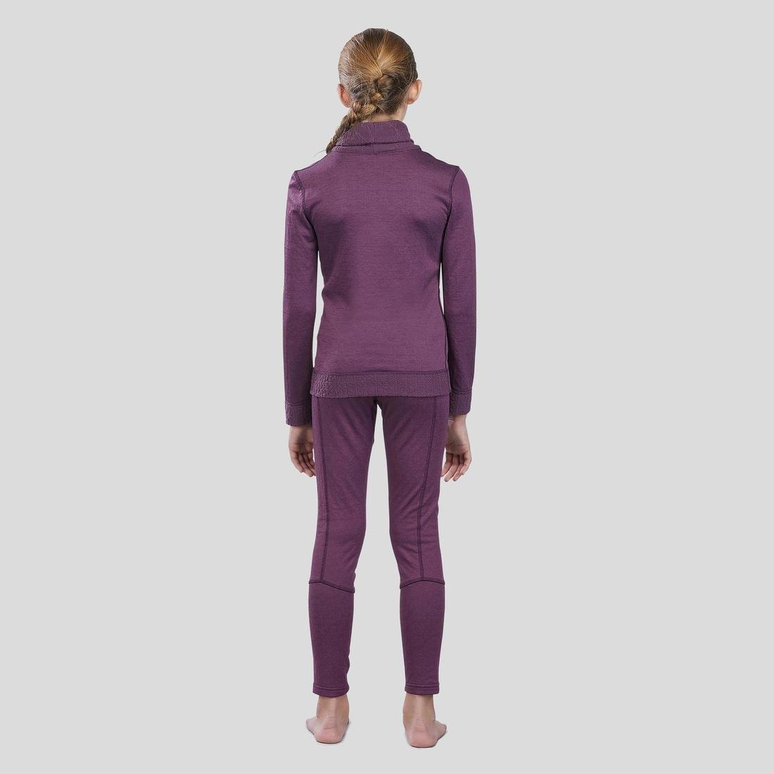 Warm Children's Ski Base Layer, New, Damson, , large image number 10