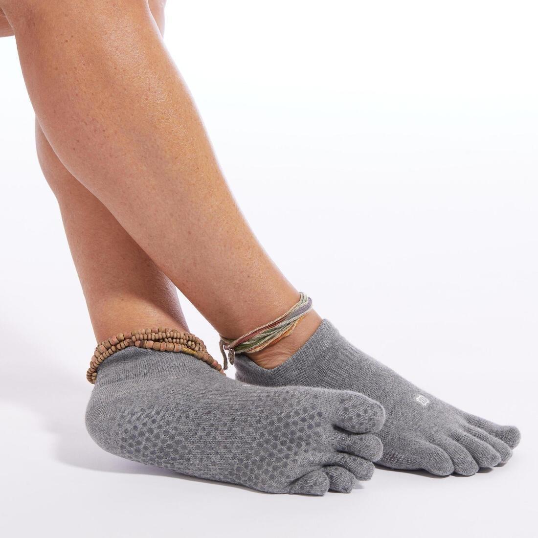 Women Non-Slip Yoga Toe Socks, Black, , large image number 8