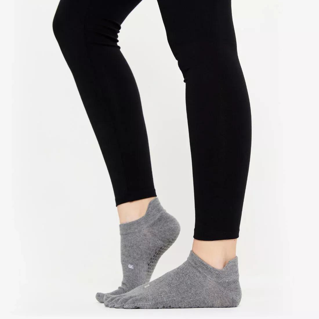 Women Non-Slip Yoga Toe Socks, Black, , large image number 10