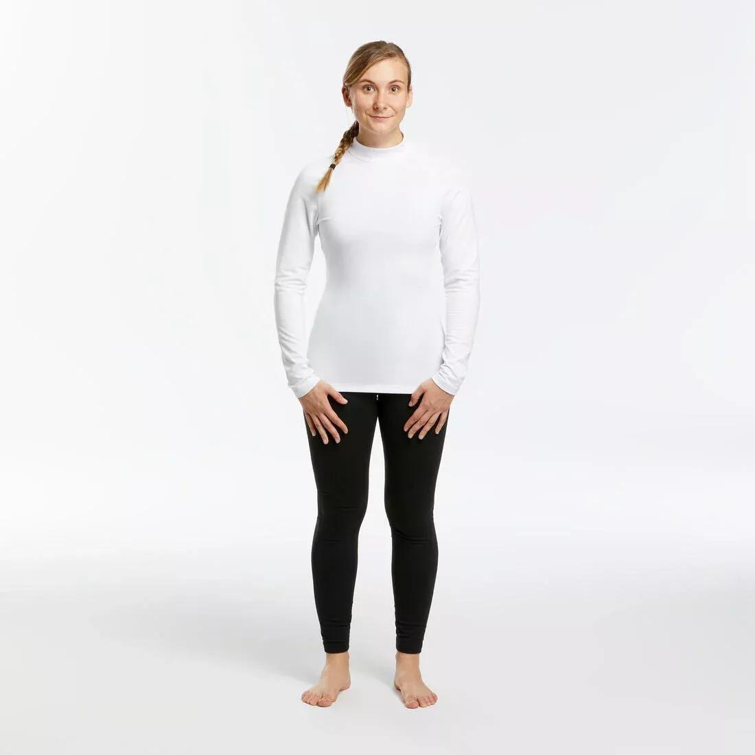 ULTRA WHITE Women's Ski Base Layer Top - 500, No Color, large image number 3