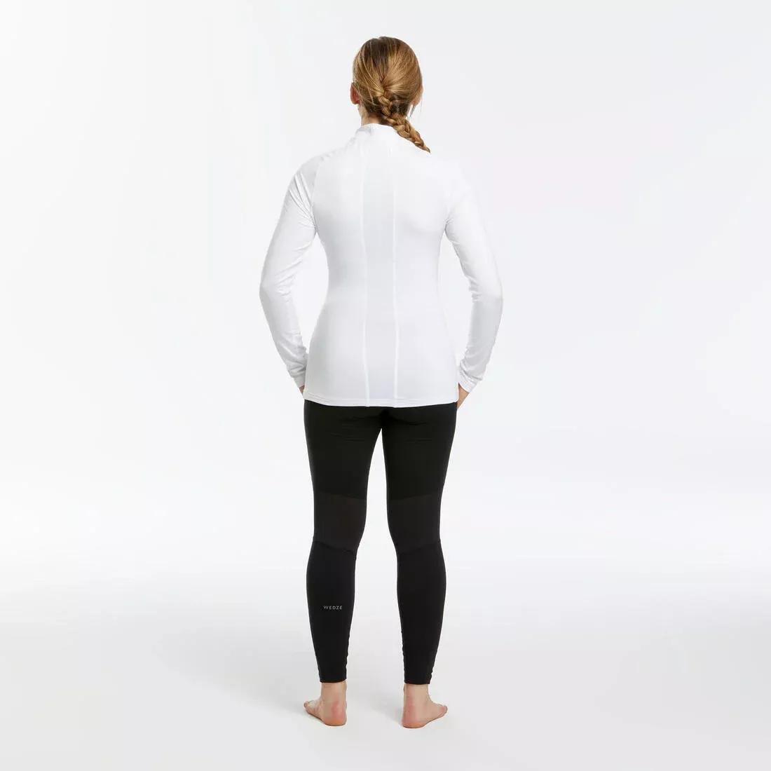 ULTRA WHITE Women's Ski Base Layer Top - 500, No Color, large image number 4