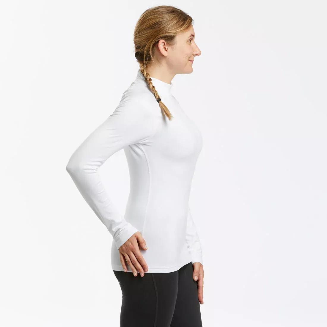ULTRA WHITE Women's Ski Base Layer Top - 500, No Color, large image number 5