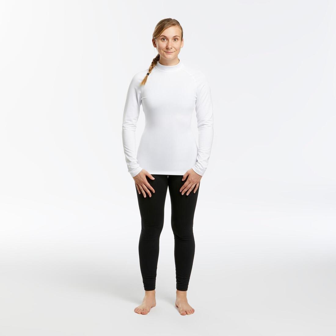 ULTRA WHITE Women's Ski Base Layer Top - 500, No Color, large image number 10