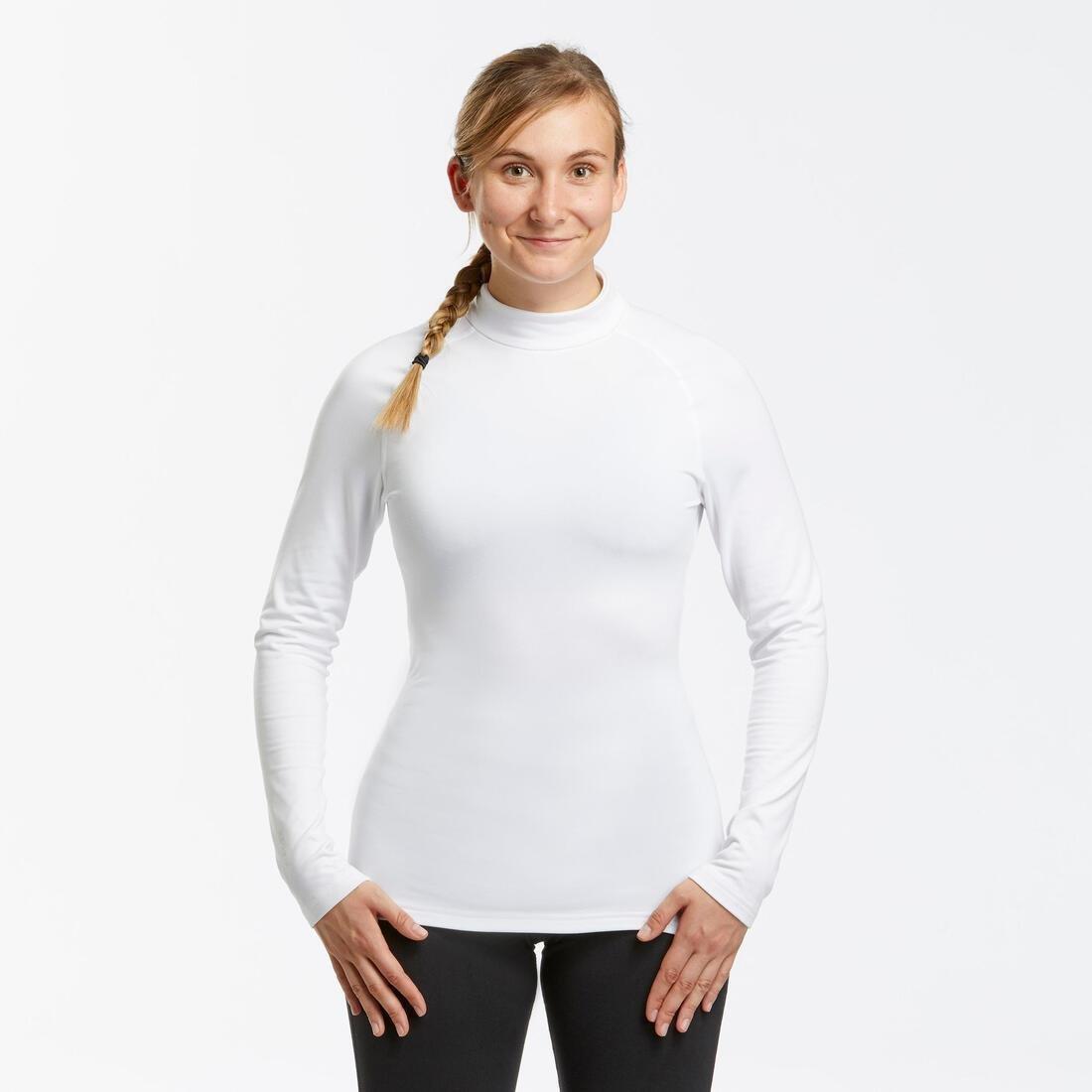 ULTRA WHITE Women's Ski Base Layer Top - 500, No Color, large image number 12