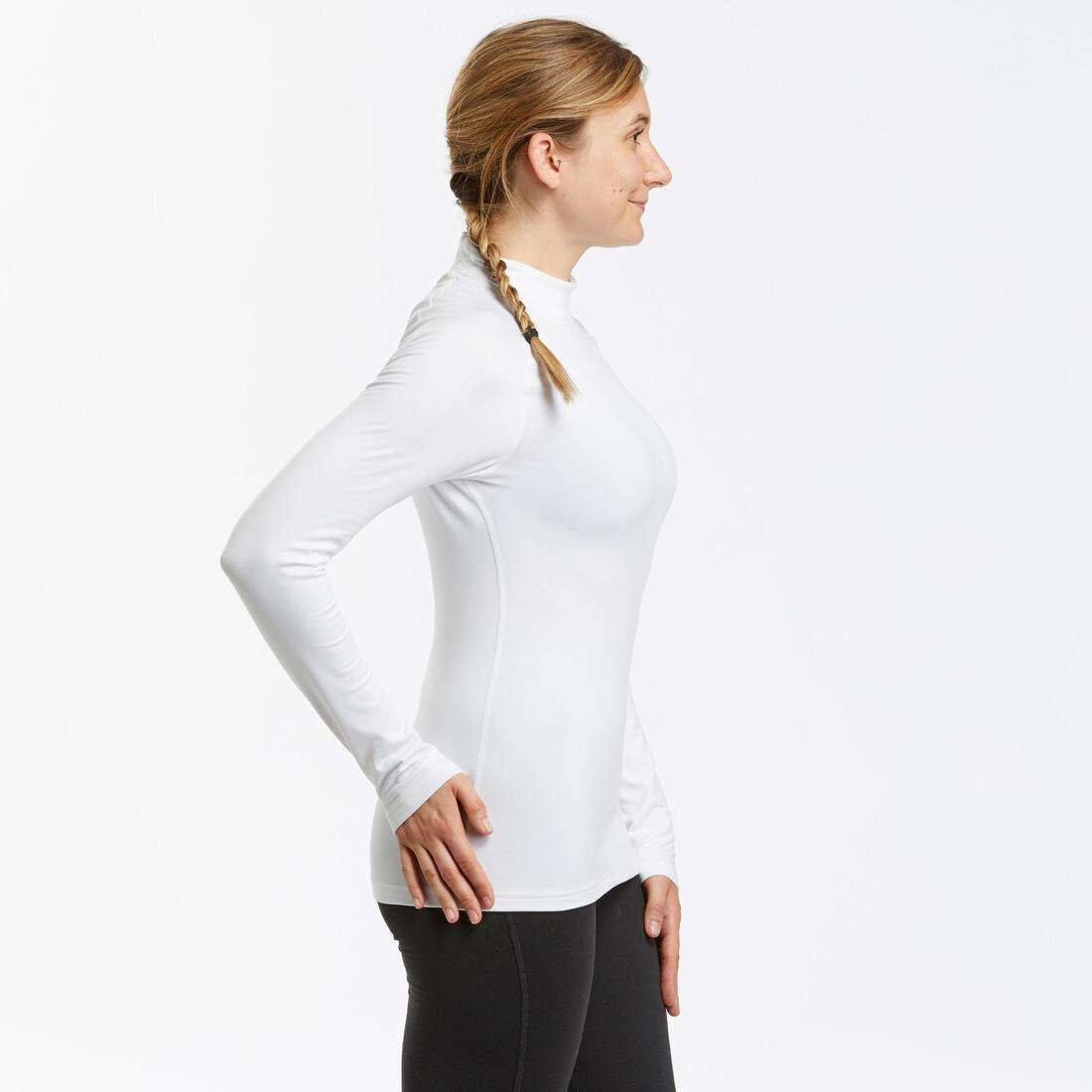 ULTRA WHITE Women's Ski Base Layer Top - 500, No Color, large image number 13
