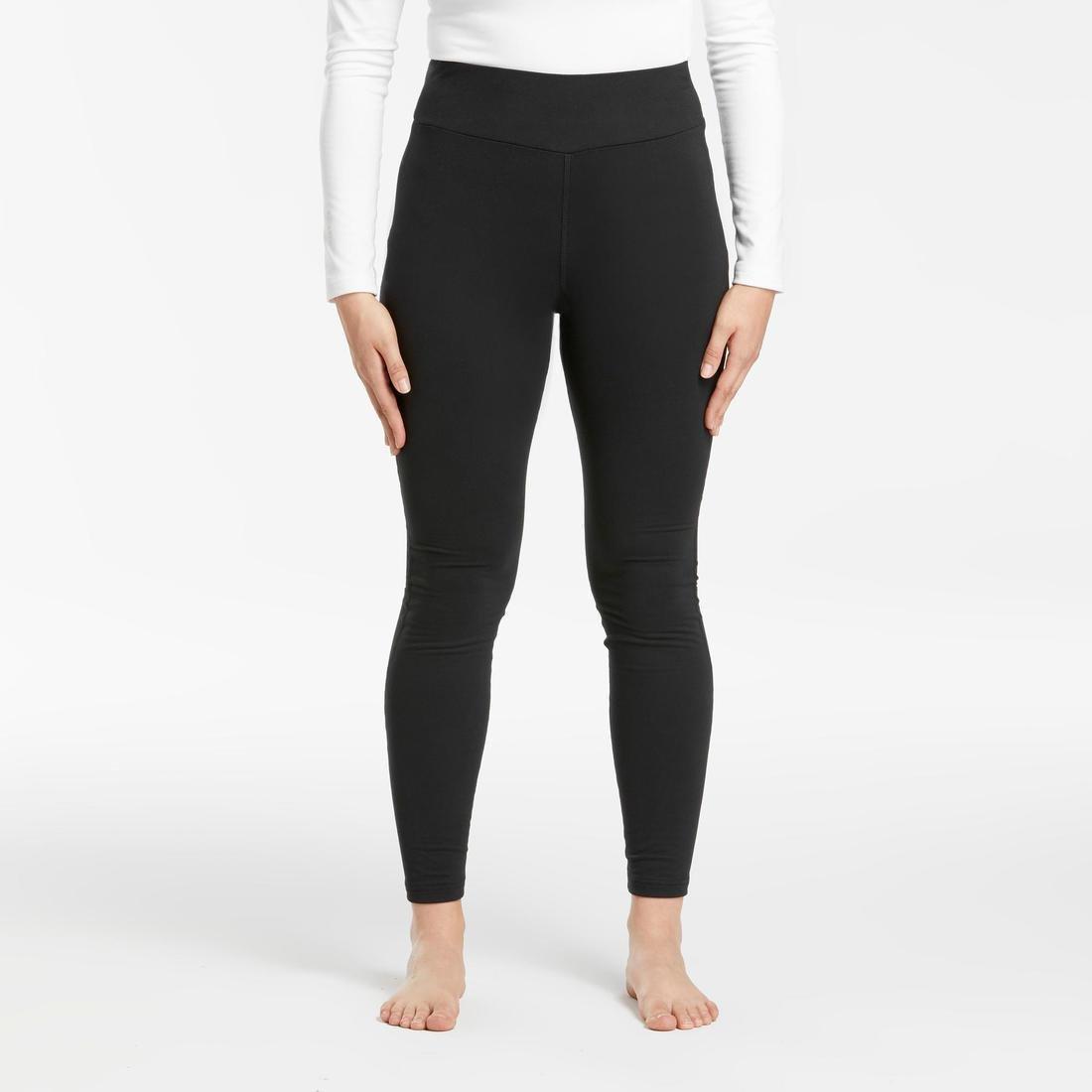 WEDZE - Womens Ski Base Layer Bottoms, Black