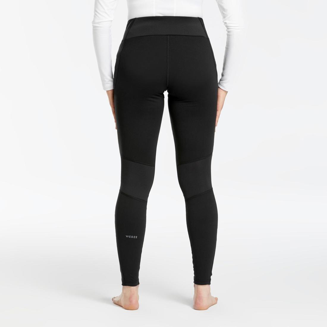 WEDZE - Womens Ski Base Layer Bottoms, Black