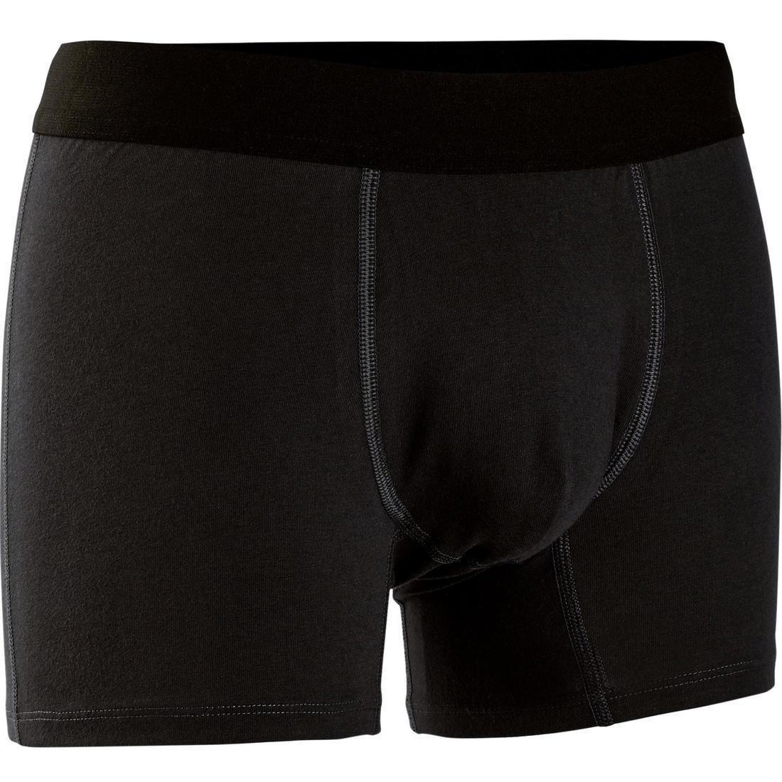 Men's Pilates and Gentle Gym Sport Boxer Shorts 500, Black, , large image number 1