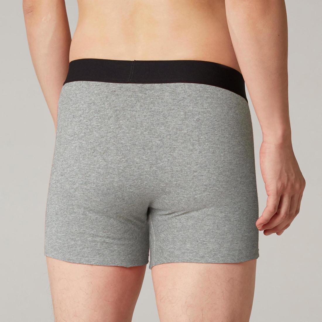 Men's Pilates and Gentle Gym Sport Boxer Shorts 500, Black, , large image number 3