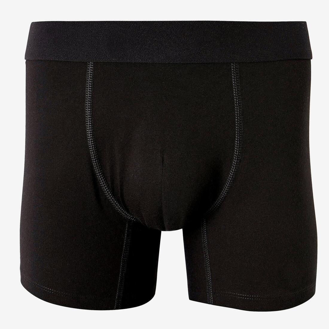 Men's Pilates and Gentle Gym Sport Boxer Shorts 500, Black, , large image number 12