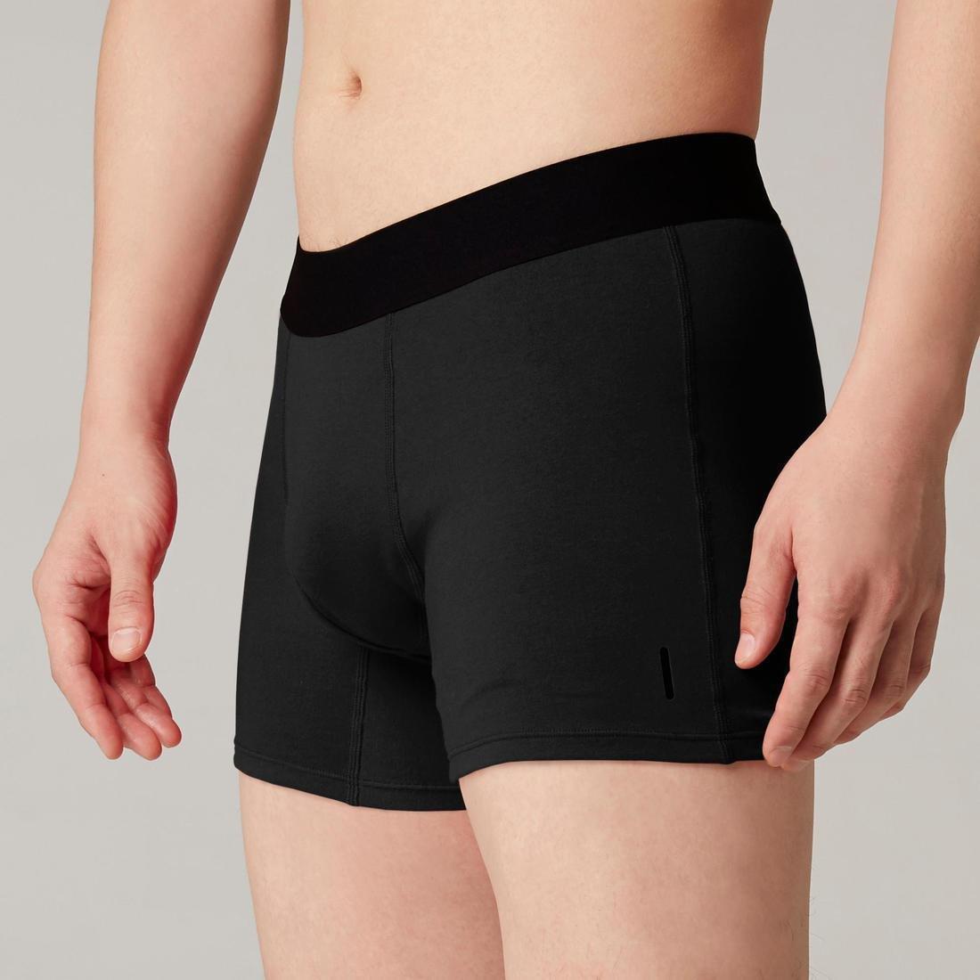 Men's Pilates and Gentle Gym Sport Boxer Shorts 500, Black, , large image number 13