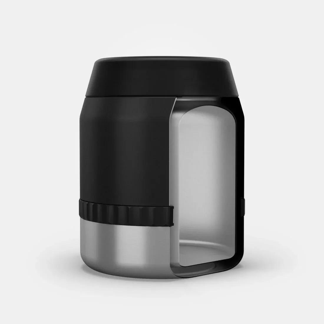 CARBON GREY Stainless Steel Isothermal Food Box for Hiking MH500 0.8 L with Bowl, No Color, large image number 2
