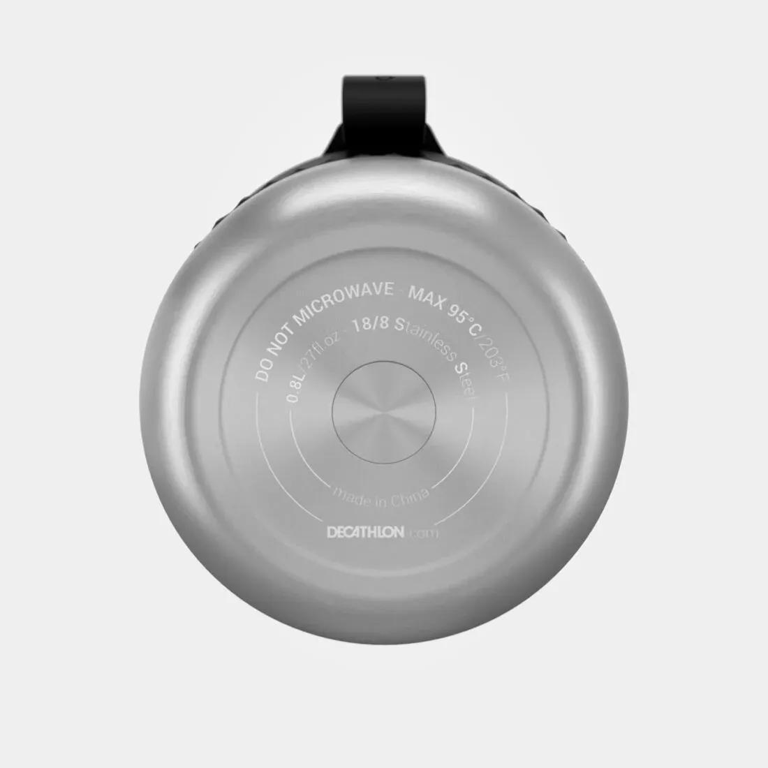 CARBON GREY Stainless Steel Isothermal Food Box for Hiking MH500 0.8 L with Bowl, No Color, large image number 6
