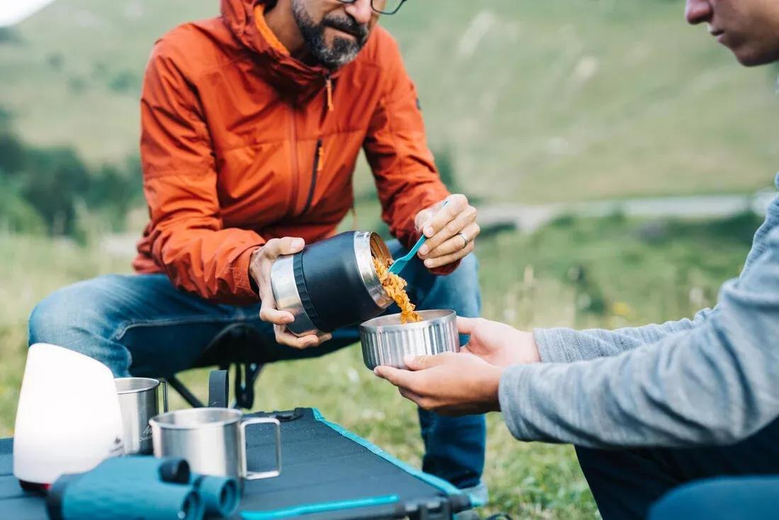 CARBON GREY Stainless Steel Isothermal Food Box for Hiking MH500 0.8 L with Bowl, No Color, large image number 13